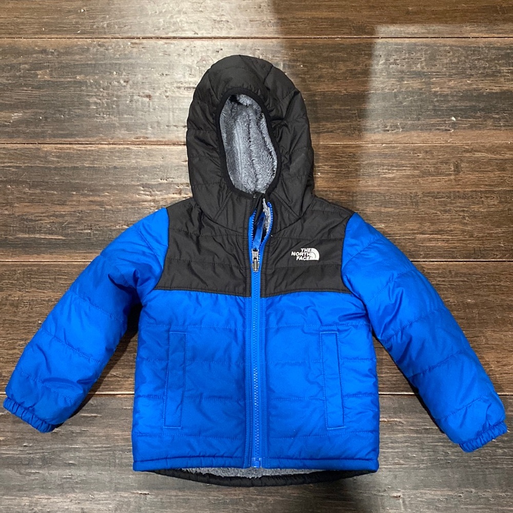 North Face Reversible Toddler jacket 3T - Blue, Black, Gray